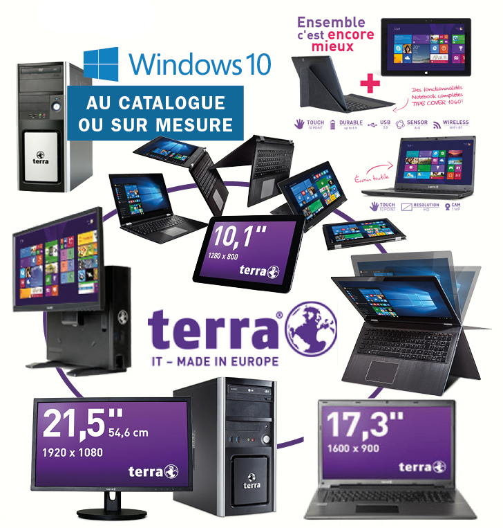 windows 10 catalogue ordinateur pc mac tablette terra sur mesure